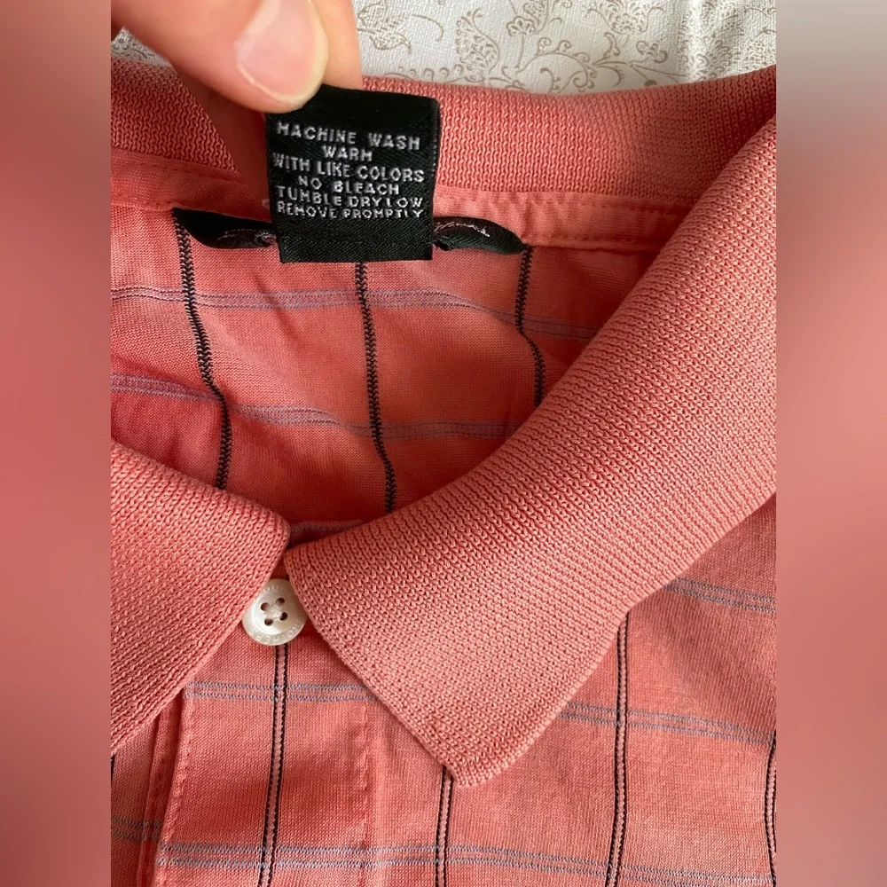 Brooks Brothers Performance Knit Polo Shirt Sz XL 100% Cotton Windowpane Casual